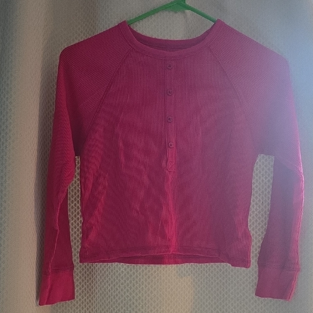Girls Gap Pink Long Sleeve Henley Top